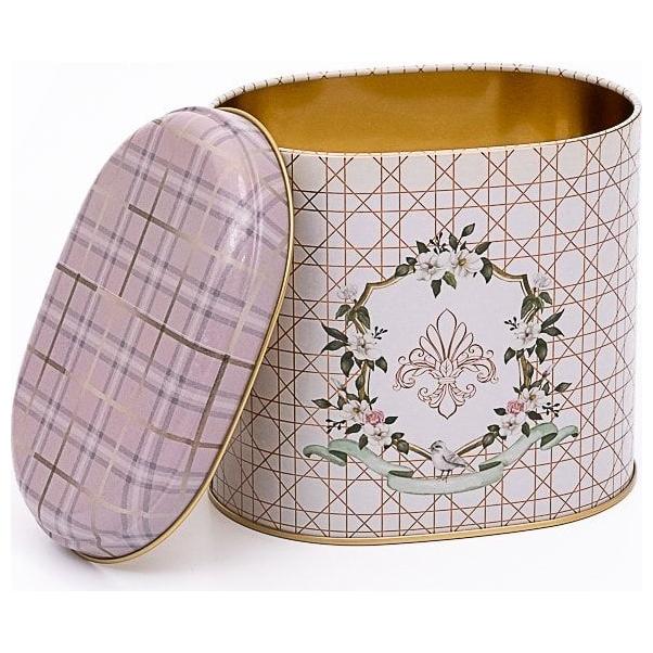 Oval Metal Tin – 140 x 120 x 130 mm (1.4L)  Rosy