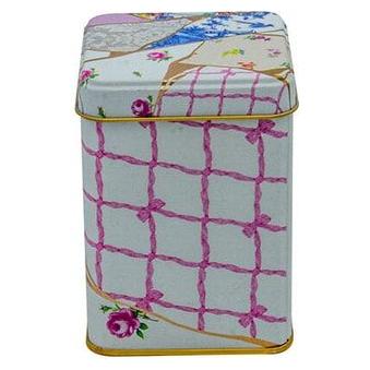 75x75x102 mm Square Metal Box 0.5L slip Lid Kintsugi Gold vein Flower 