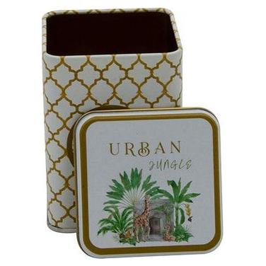 75x75x102 mm Square Metal Box 0.5L slip Lid Tropical Jungle – A Lush Paradise of Nature &amp; Wildlife