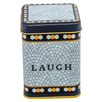 75x75x102 mm Square Metal Box 0.5L slip Lid Geometric Mosaic Pattern