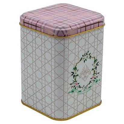 90x90x125 mm Square Metal Tin Box 1L slip Lid   Rosy Basic