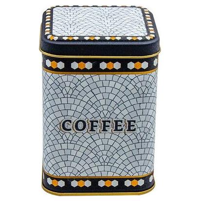 90x90x125 mm Square Metal Tin Box 1L slip Lid   Geometric Mosaic Pattern