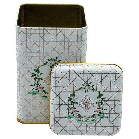  105 x 105 x 160 mm Square Metal Storage Tin  1.6L Rosy Basic