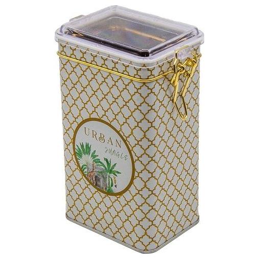 75x100x170 mm Rectangular Metal Box  1.1L Wire Clasp and Transparent Lid Tropical Jungle – A Lush Paradise of Nature &amp; Wildlife