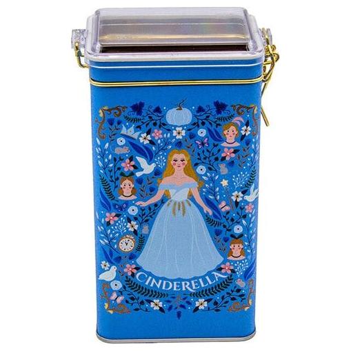 75x100x190 mm Rectangular Metal Box 1.3L Wire Clasp and Transparent Lid Cinderella Themed