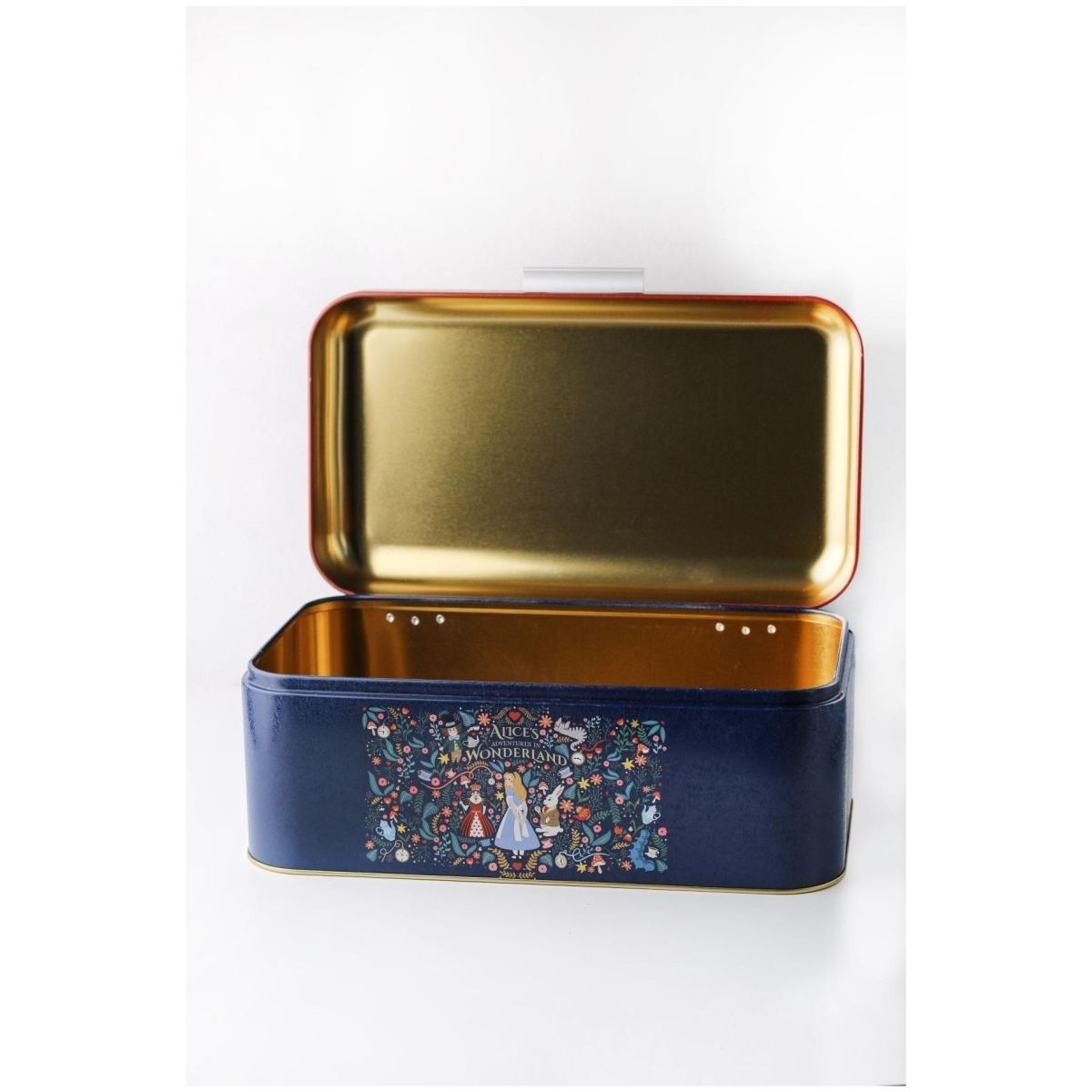 209 x 365 x 120 mm Rectangular Bread Box 9L Hinged Lid  Alice in Wonderland