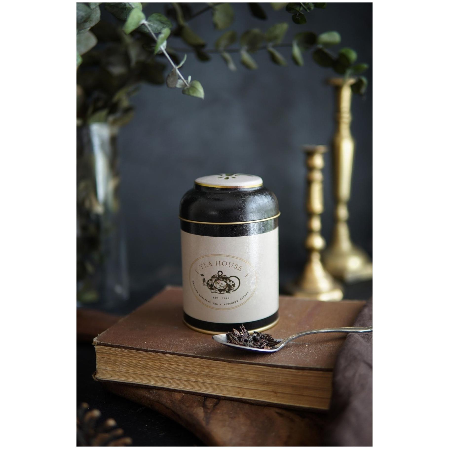 Ø90 x 110 mm  Round Metal Tin – 0.6L with Dome Lid Vintage Café-Inspired Linen Texture Design
