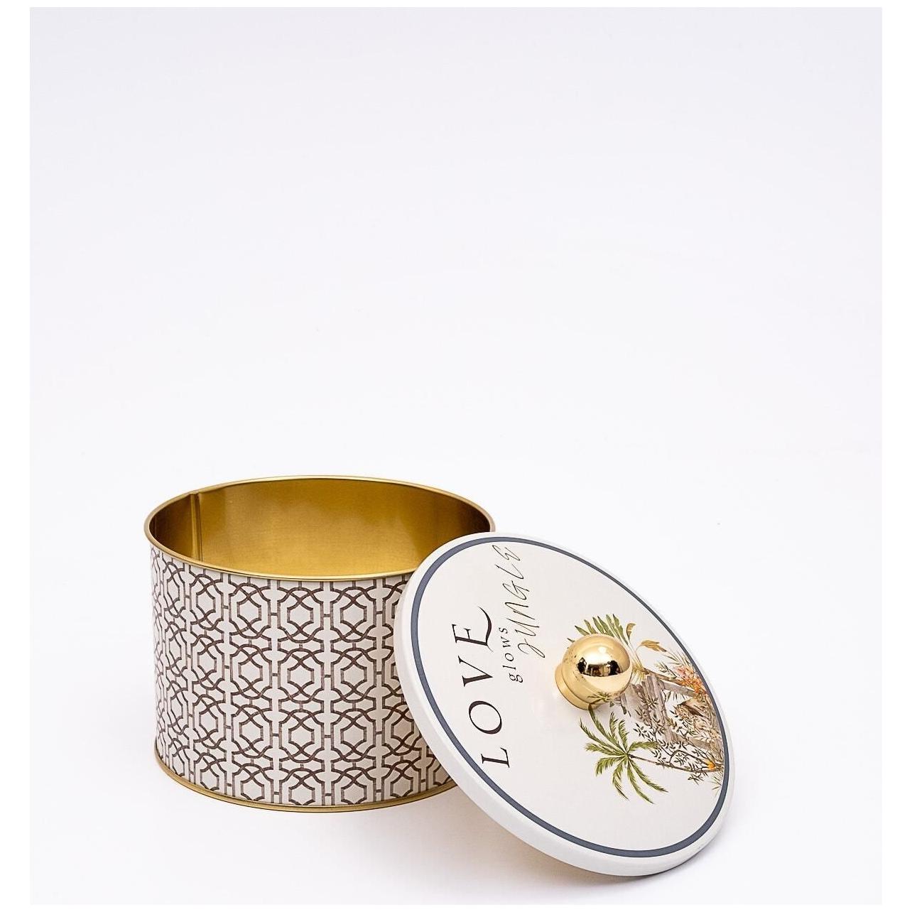 Ø140x100 mm Metal Round Canister Knob Handle Tropical Jungle – A Lush Paradise of Nature &amp; Wildlife