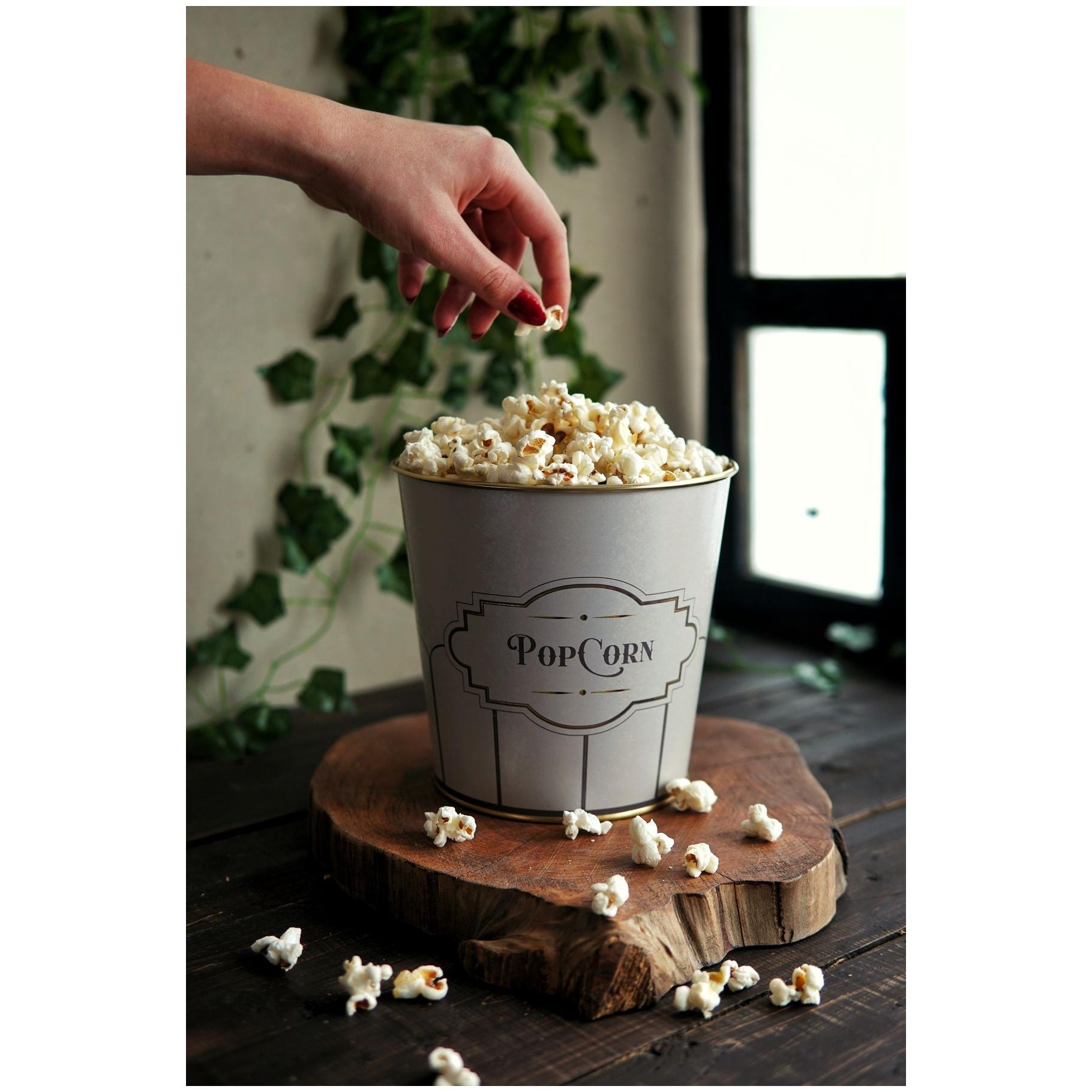 Ø175x170 mm  Metal Popcorn Bucket 2.6L Retro Popcorn
