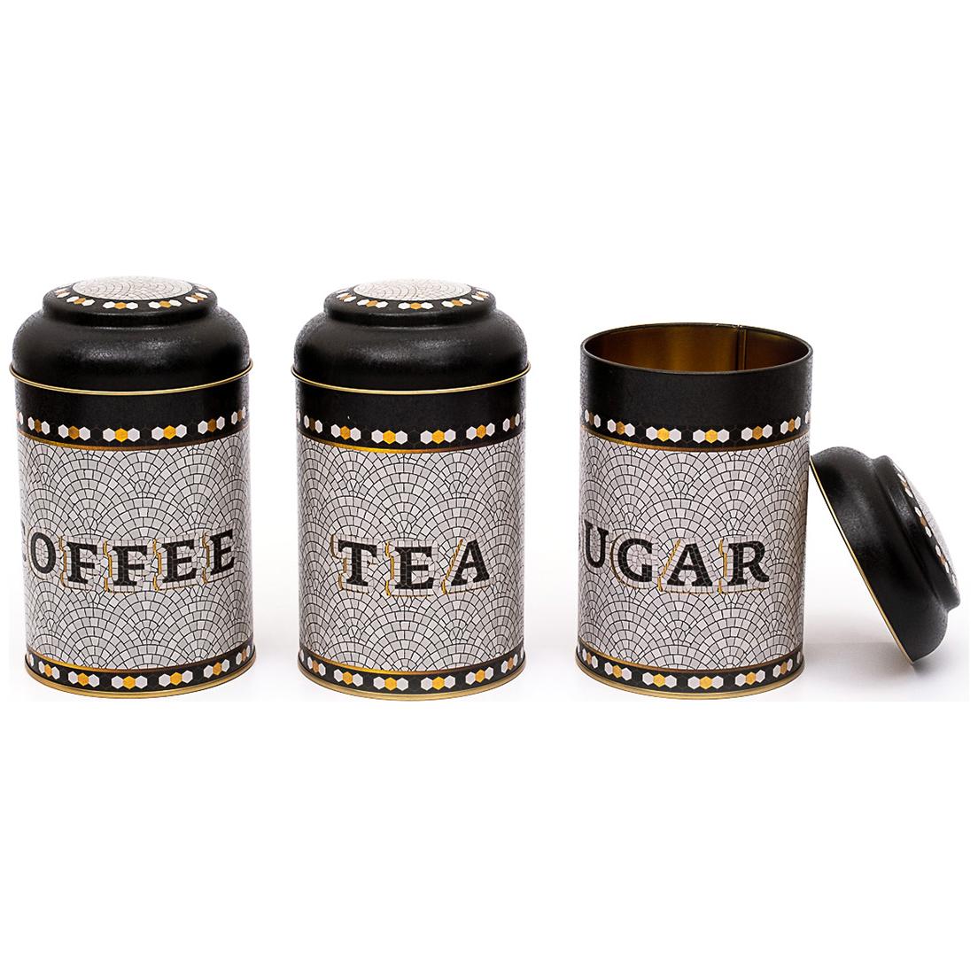 Ø105 x 150 mm  Round Metal Tin – 1.2L with Dome Lid Geometric Mosaic Pattern Mosaic Design