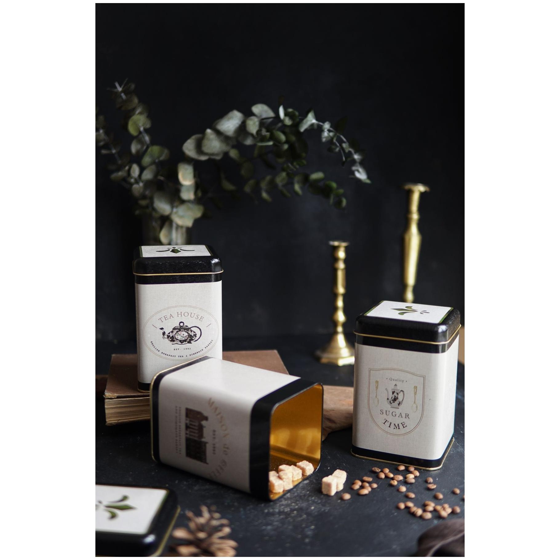 105x105x160 mm Square Tin Box Set ( Set of 3 ) Vintage Café-Inspired Linen Texture Design
Azura Design