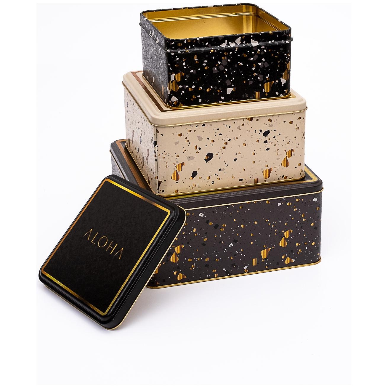 Square Metal Storage Box Set  235mm x 235mm x 110 mm  ( Set of 3 )  Terrazo Terrazo Design