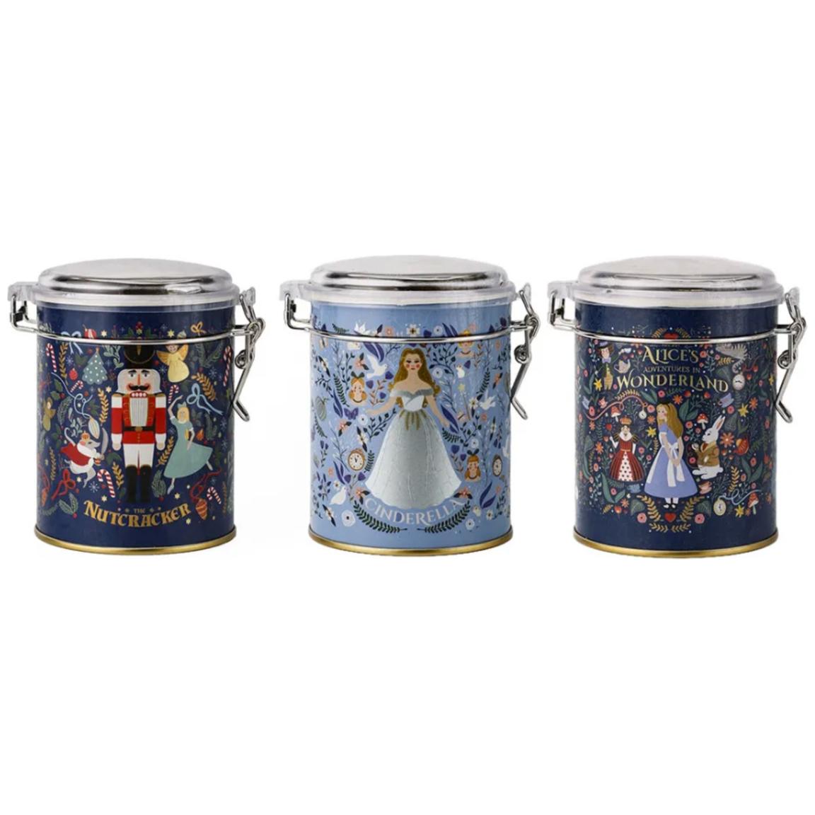  Round  Metal Box  Set ( Set of 3 )   Ø90x100 mm  Wire Clasp and Transparent Lid Vintage Café-Inspired Linen Texture Design
 Tales Design