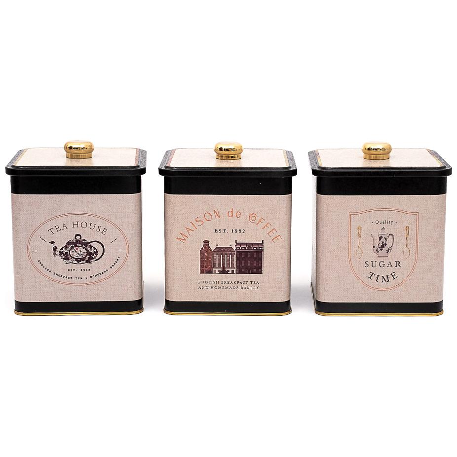 Square Metal Box set 120x120 mm ( 3Pcs ) Knob Handle Vintage Café-Inspired Linen Texture Design
Azura Design