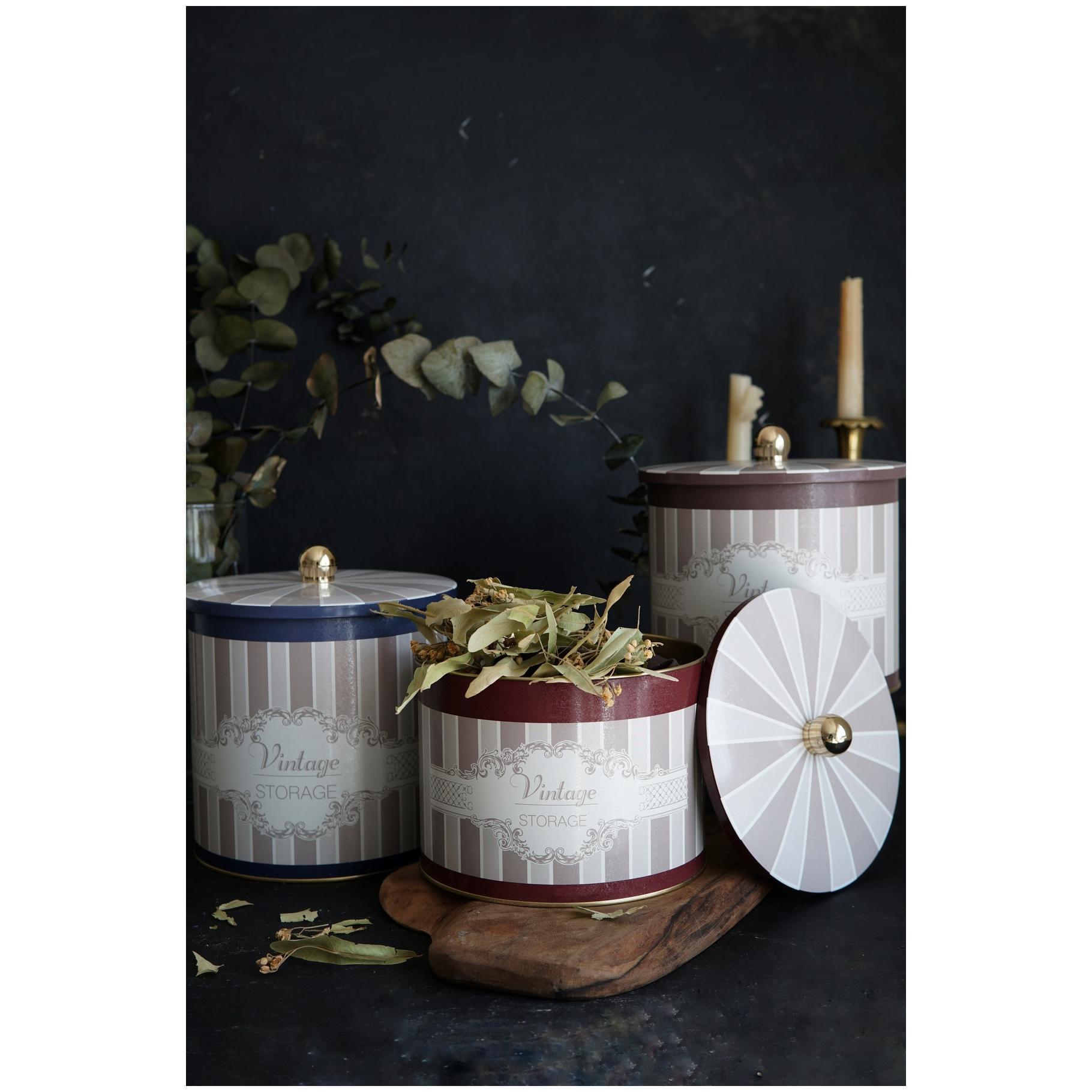  Round Metal Tin Canister Set Ø175 mm ( 3Pcs)  Elegance Elegance Design