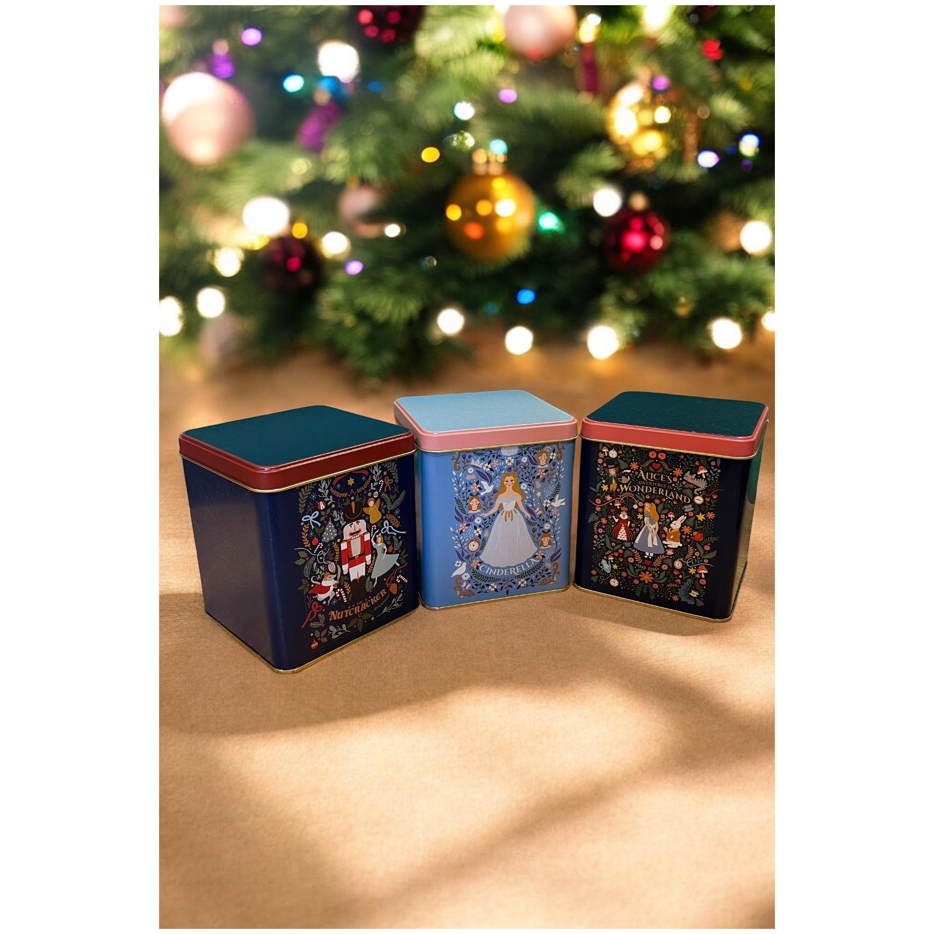 Square Metal Storage Box Set  120x120  (3 Pcs )  Vintage Café-Inspired Linen Texture Design
 Tales Design