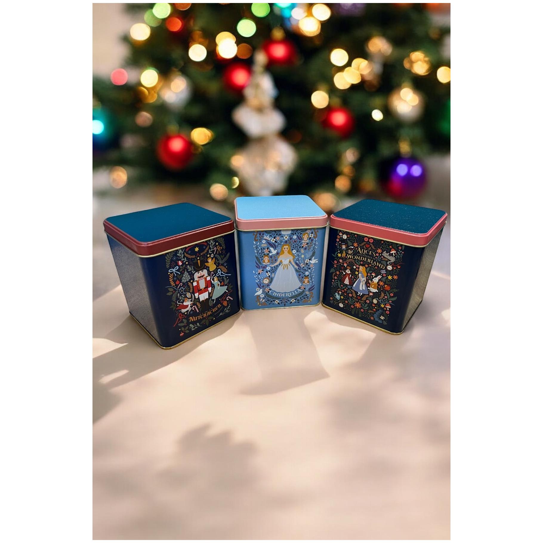 Square Metal Storage Box Set  120x120  (3 Pcs )  Vintage Café-Inspired Linen Texture Design
 Tales Design