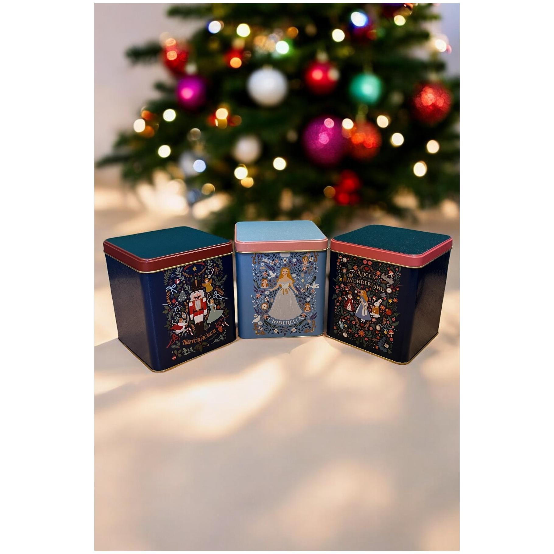 Square Metal Storage Box Set  120x120  (3 Pcs )  Vintage Café-Inspired Linen Texture Design
 Tales Design