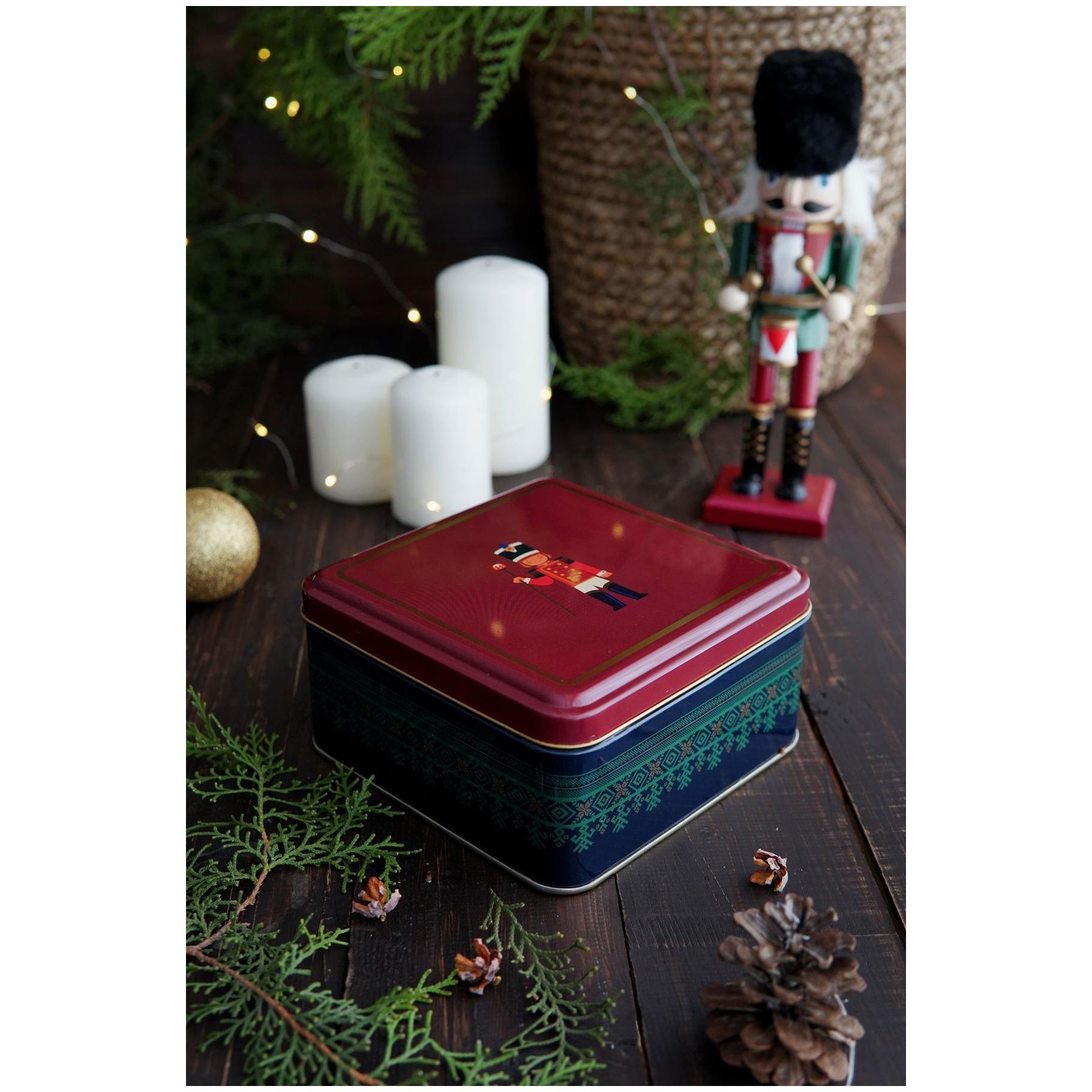 Metal Storage Tin Set – Square &amp; Round  Young Solider Valentine And New Year Design