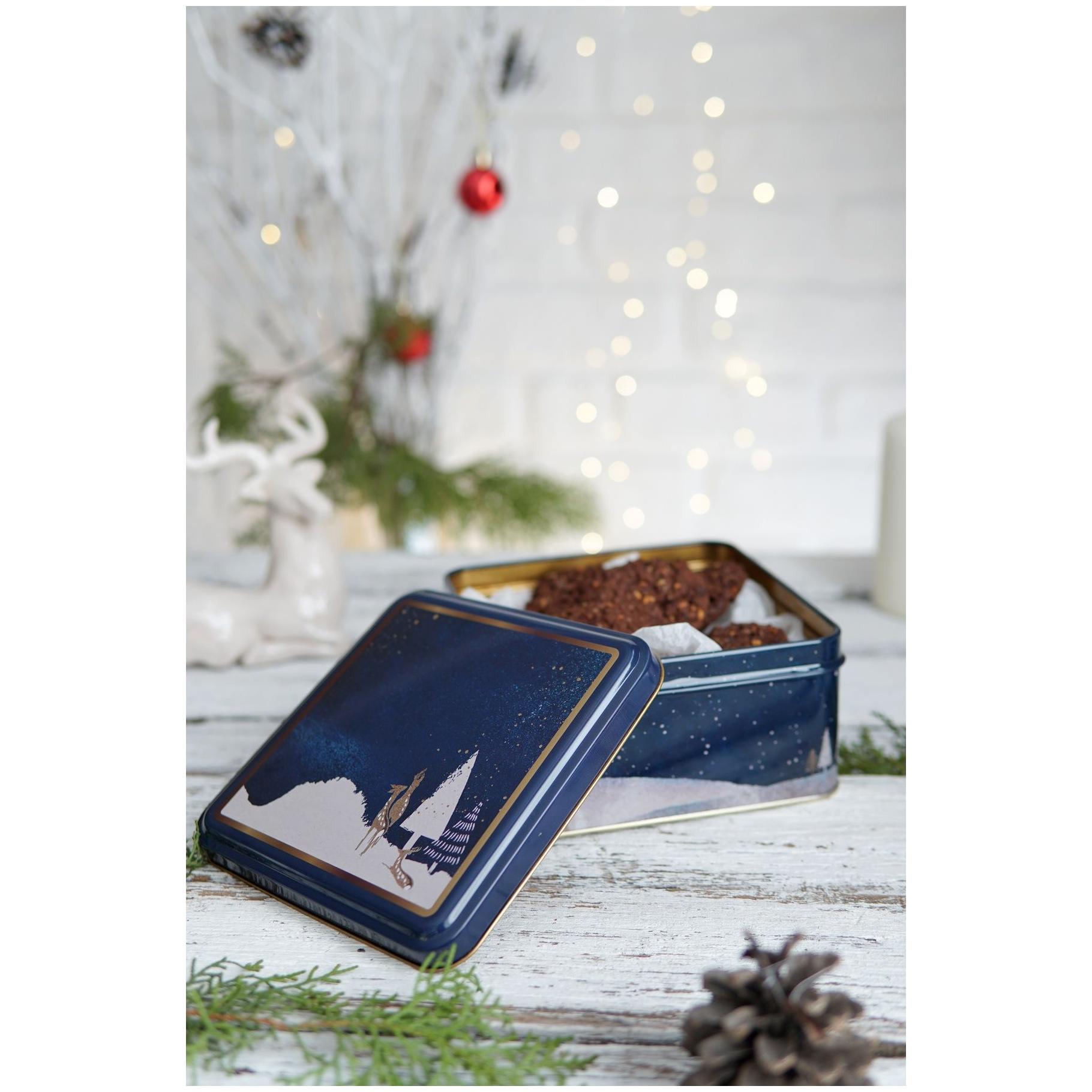 Metal Storage Tin Set – Square &amp; Round  Night Deer Valentine And New Year Design