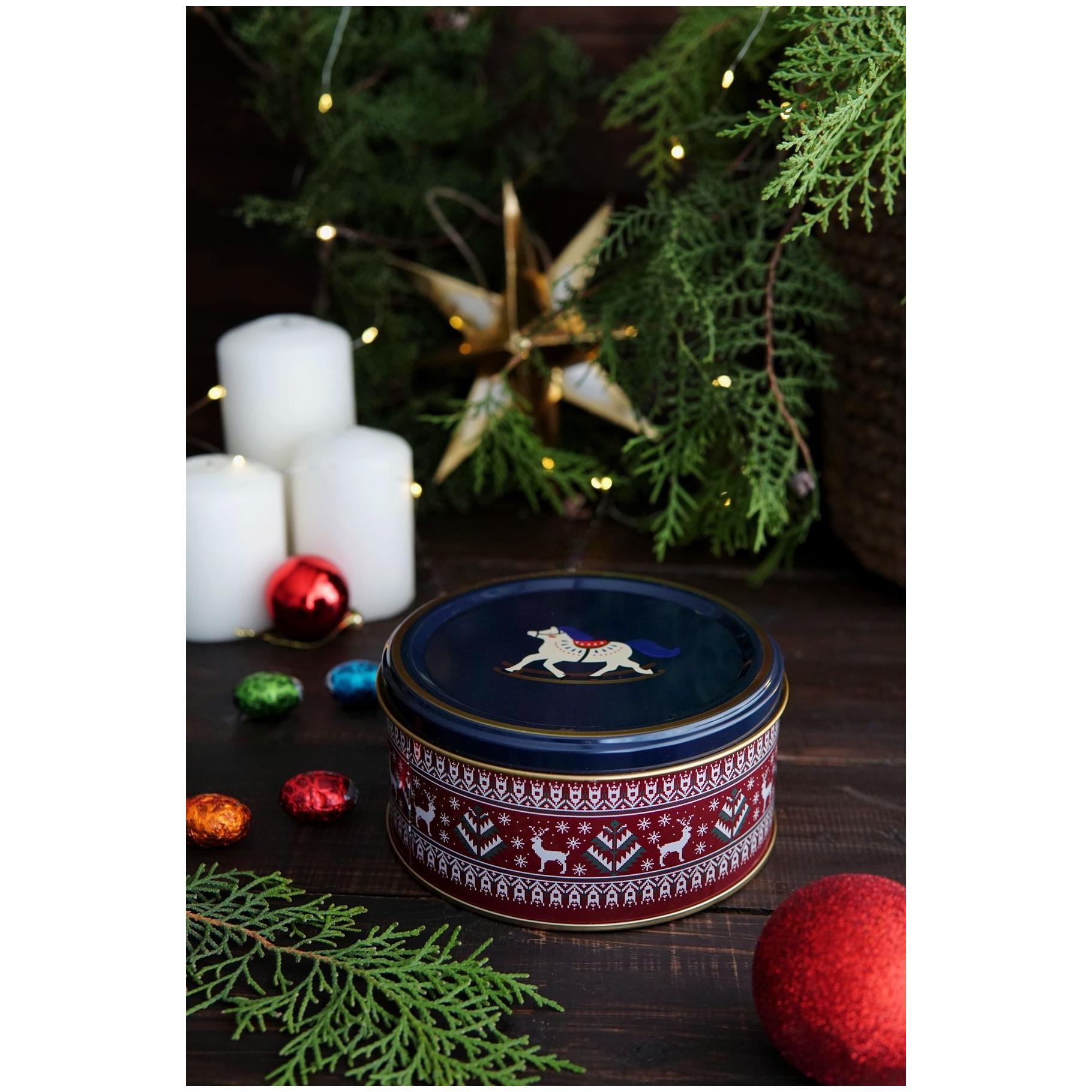 Round box Square box and Tray  ( Set of 3) for christmas  158x158x80 -Ø140x70 mm - Ø315mm Young Soldier Valentine And New Year Design