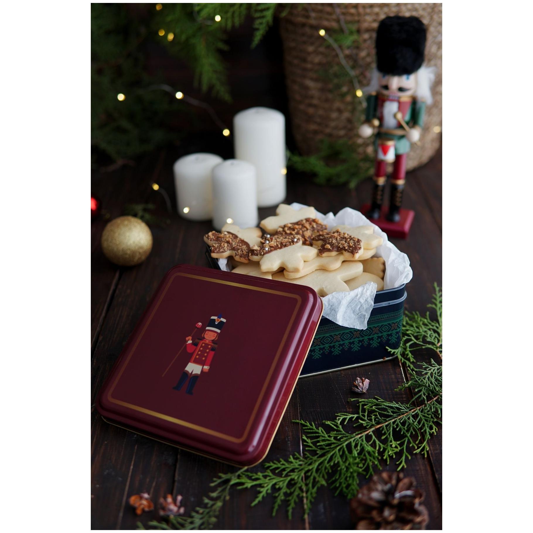 Round box Square box and Tray  ( Set of 3) for christmas  158x158x80 -Ø140x70 mm - Ø315mm Young Soldier Valentine And New Year Design