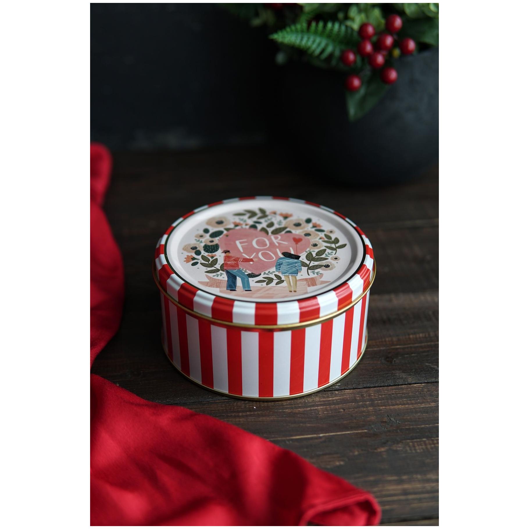 Round box Square box and Tray  ( Set of 3) for christmas  158x158x80 -Ø140x70 mm - Ø315mm Love Letter Valentine And New Year Design