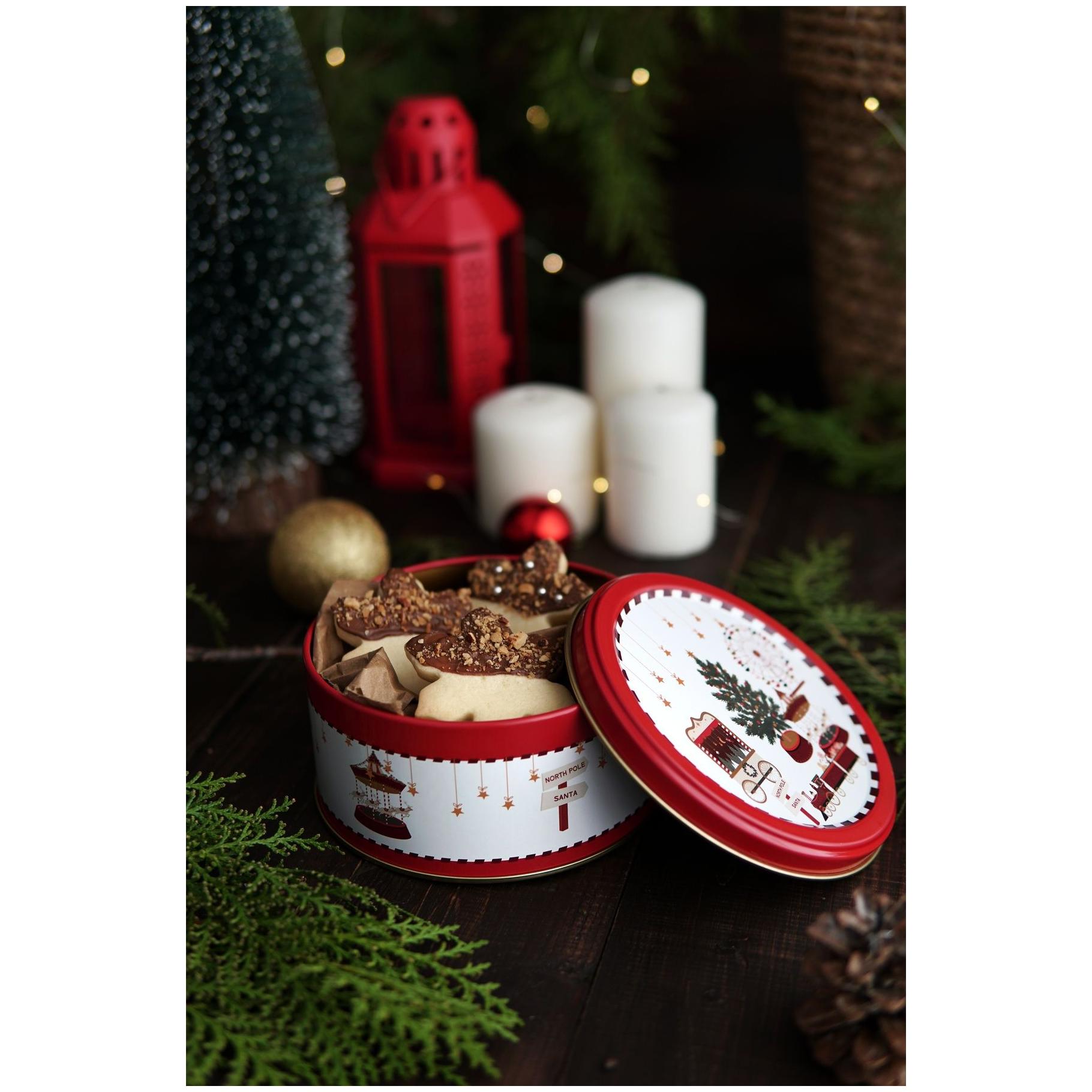 Round box Square box and Tray  ( Set of 3) for christmas  158x158x80 -Ø140x70 mm - Ø315mm New Year Tree Christmas Valentine And New Year Design