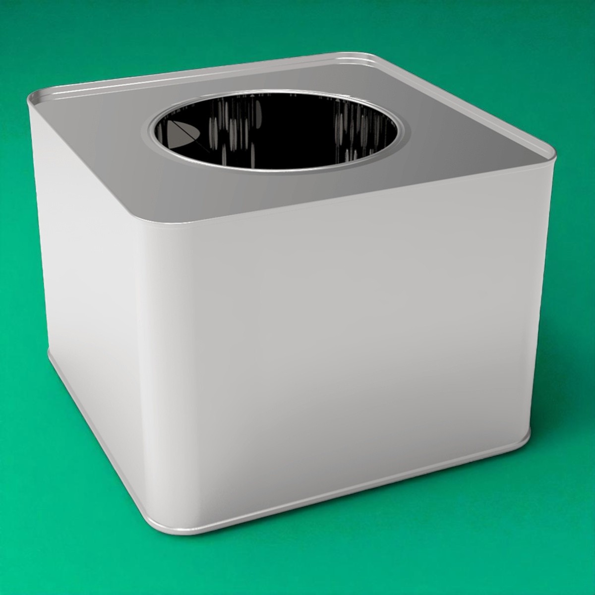 Square Tin Can 9 lt Cheese Metal Container 232 x 232 x 170 mm 9 lt  