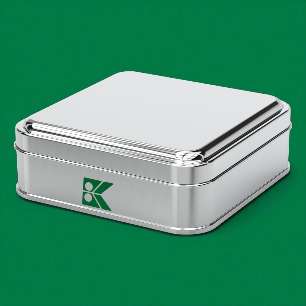 Square Tin Can 500ml Slide Lid metal Halva Box 120x120x36 mm 0.50 lt  Slip Lid