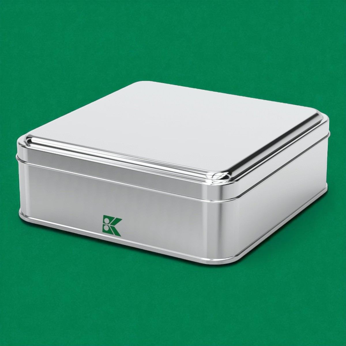 Square Tin Can 1 lt Baklava Syrupy desserts box 158x158x50 mm 1 lt  Slip Lid