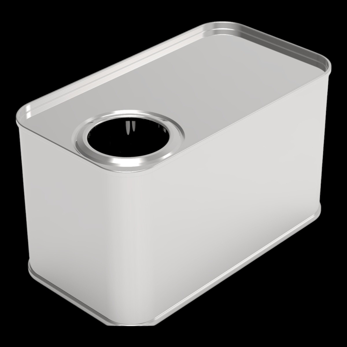 Rectangle Tin Can 2 lt Yogurt Metal Container 85 x 158 mm x H84 mm 1 lt  