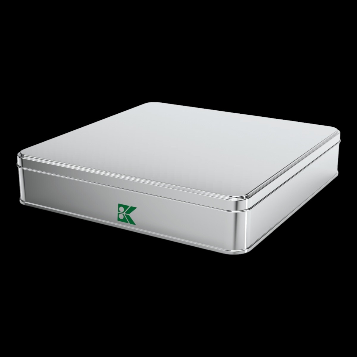 Square Tin Can 2 lt Turkish Delight Metal Box  232 x 232 mm x H45 mm 2 lt  Slip Lid