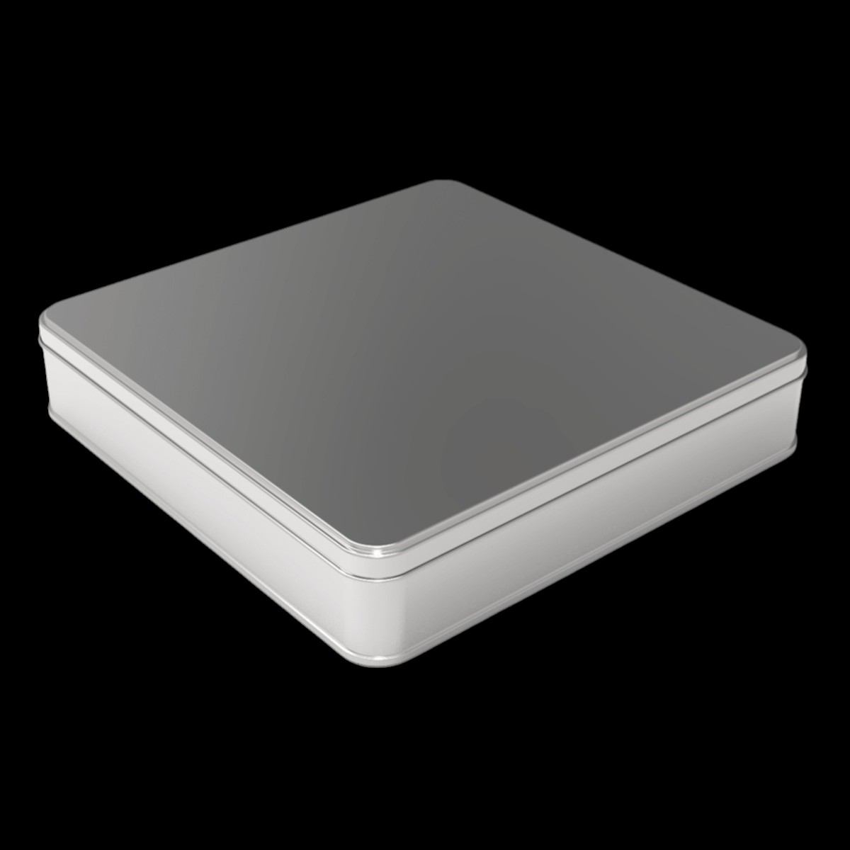 SQUARE Tin Can 3 lt Square Candy Dessert Metal Box 232 x 232 x 56 mm 3 lt  Slip Lid