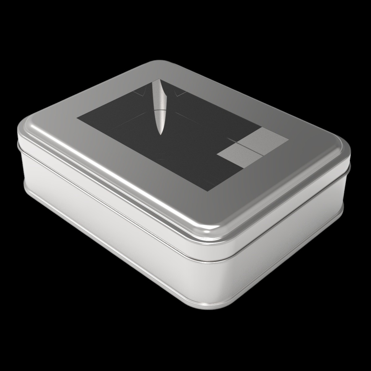 Rectangle Tin Box Nut Metal Container  116 x150x H35 mm 0.50 lt  Clear window lid