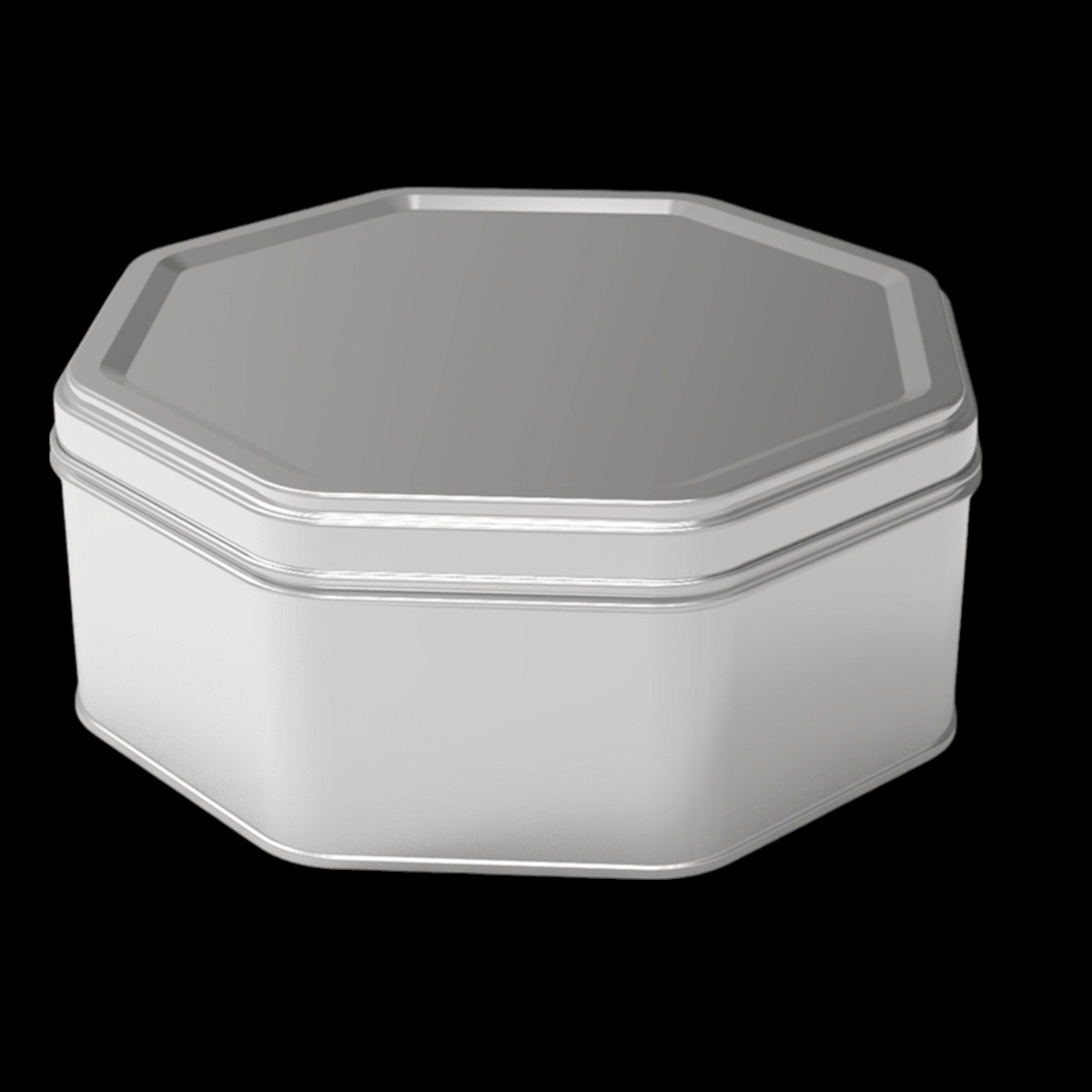 Custom Shape Octagonal Tin Can 3.5 lt Metal Chocolate Box 221x221 x H80 mm 3.5 lt  Slip Lid