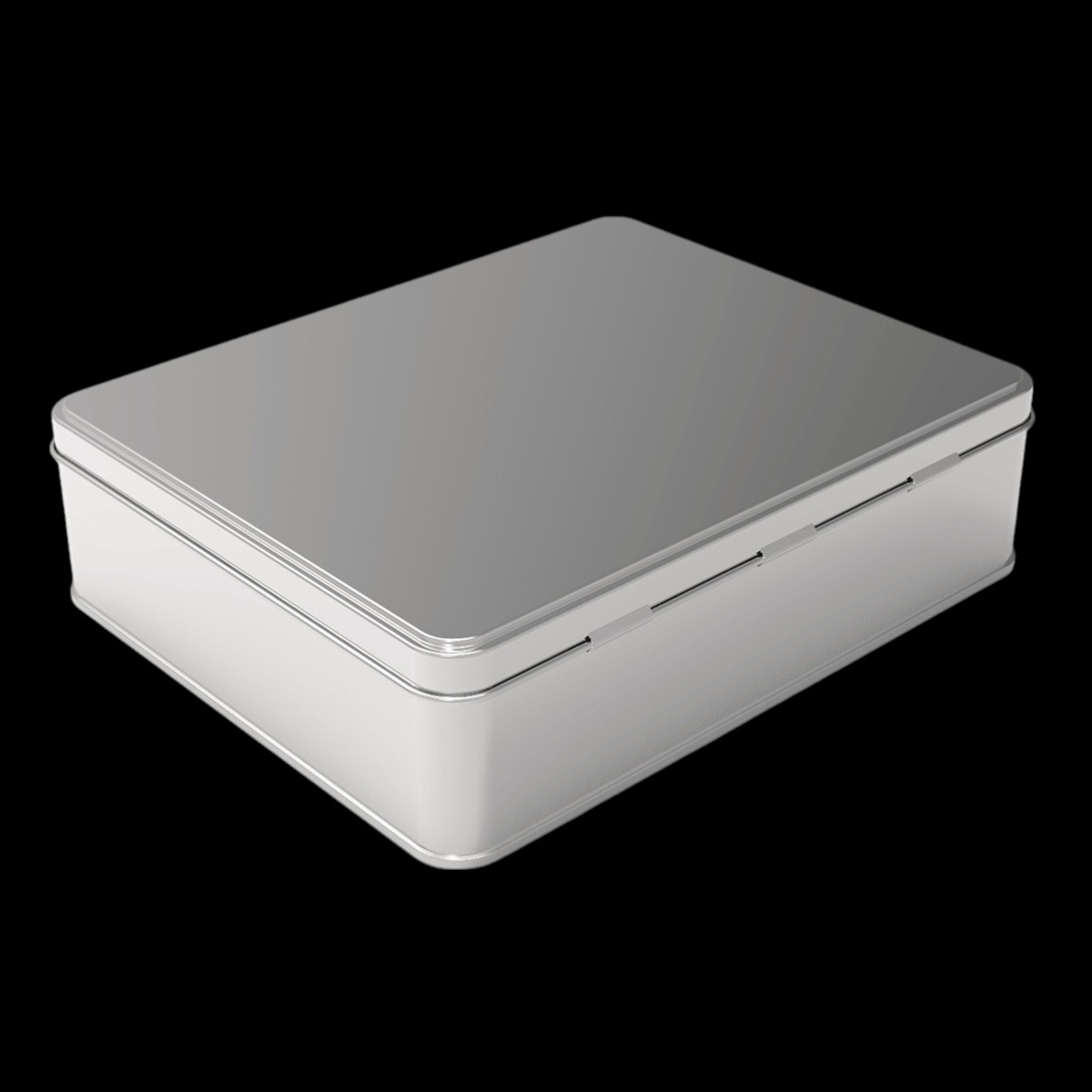 Rectangle Tin Can 2.5 lt Hinged Lid Turkish Delight Chocolate Dragee Box 226 x 182 x 60 mm 2.50 lt  Slip Lid