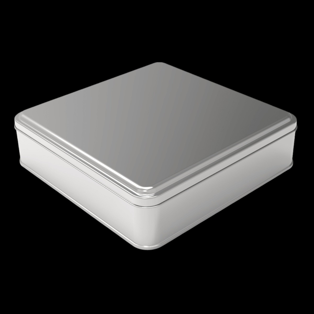 Square Tin Box 2 lt Metal Cookie Baklava Box 198x198x50 mm 2 lt  