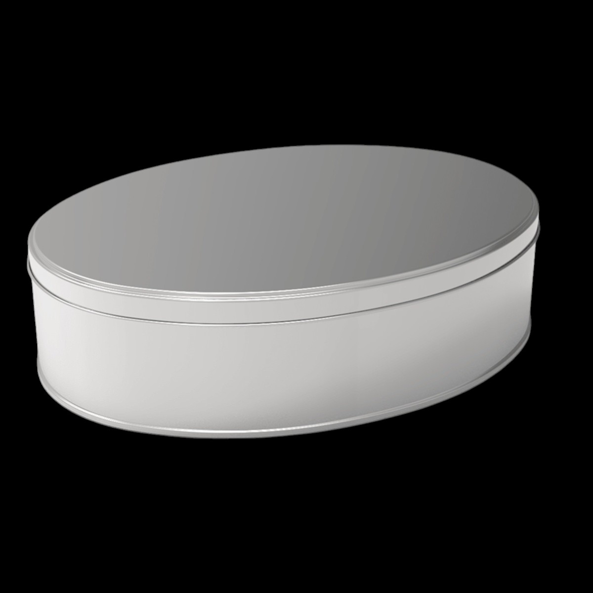 Custom Shape OVAL Tin box 3 lt Oval Lokum Chocolate Box  247 x 175 mm x H90 mm 3 lt  Slip Lid