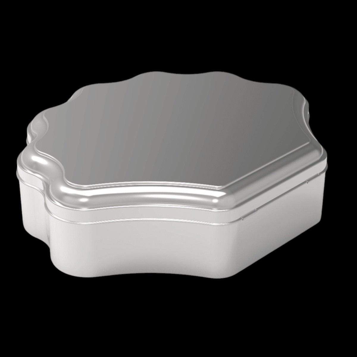 Custom Shape OYSTER Tin Can 3 lt Oyster Candy Box  277 x 235 mm x H60 mm 3 lt  Slip Lid
