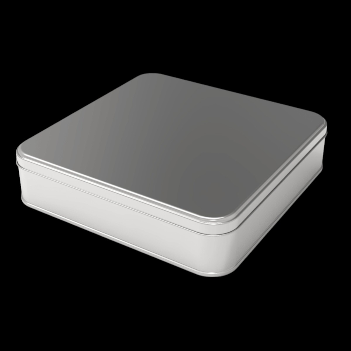 Square Tin Can 2.5 lt  Metal box for Cookie Baklava   215x215x55 mm 2.50 lt  Slip Lid