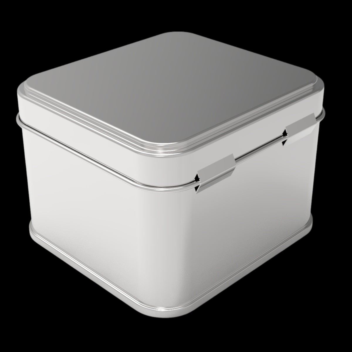 Square Tin Can 300 ml Tea Coffee and Hot Beverages Metal Container 75 x 75 x 66 mm 0.3 lt  Slip Lid