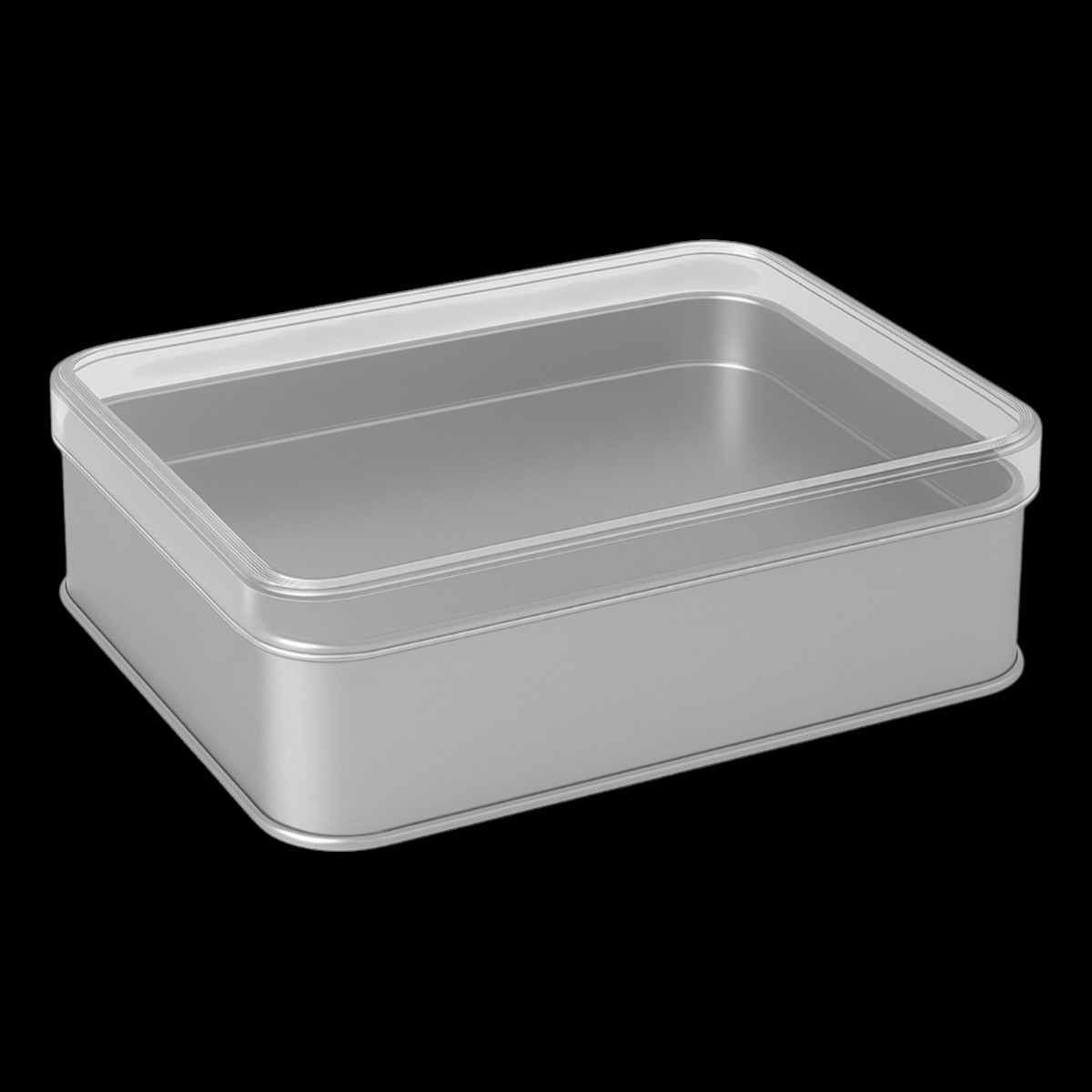 Rectangle Tin Can 500 ml Lokum Chocolate Dragee Box 103 x 166 mm x H36 mm 0.5 lt  Slip Lid