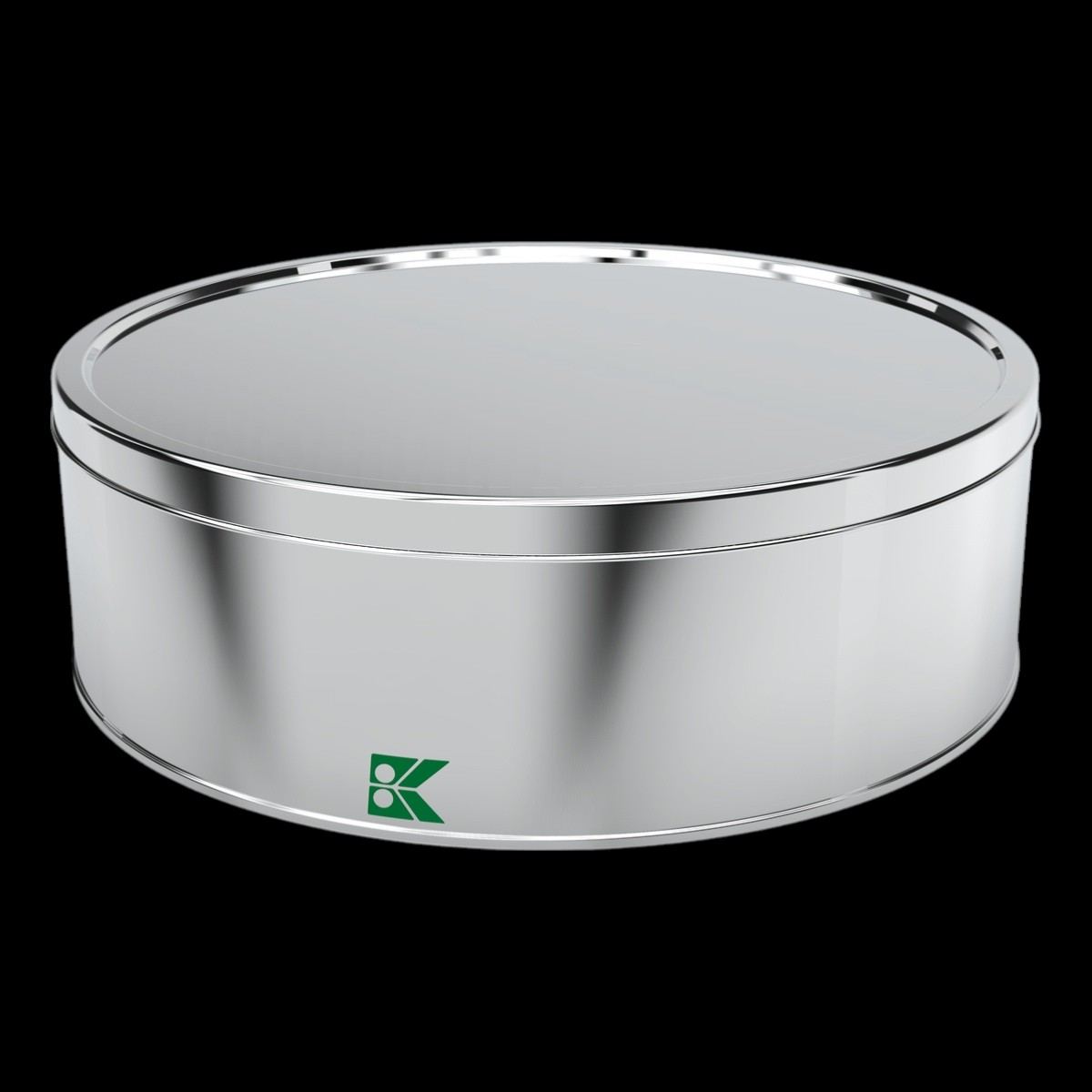 Round Tin Box Cookie Metal Container dia 265 x H78 mm 4 lt  Slip Lid