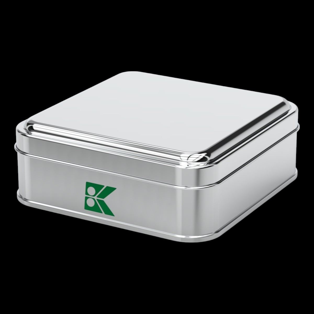 Square Tin Can 0.50 lt Textile Watch Stationery Promotional Box 120 x 120 mm x H39 mm 0.50 lt  